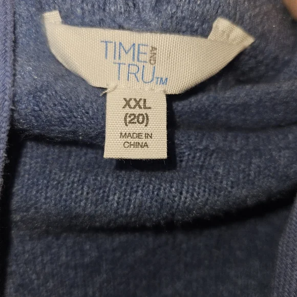 Time & Tru Womans Long Sleeve Blue Sweater Size Xxl (20) - Picture 5 of 13